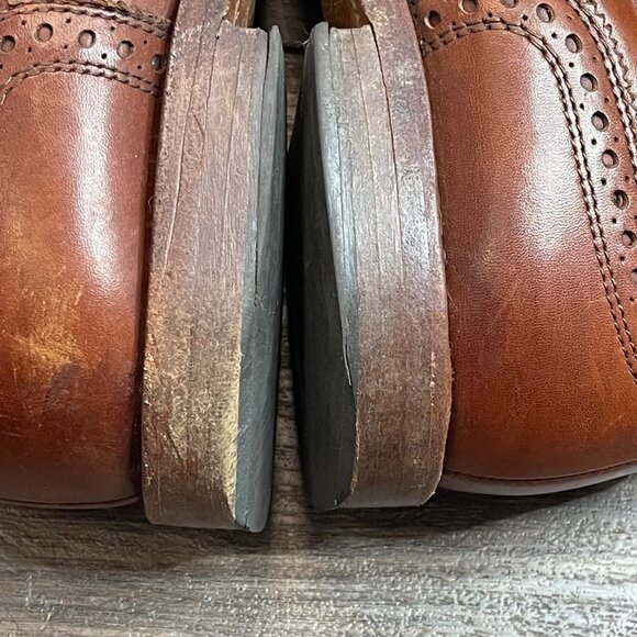 Allen Edmonds McAllister Wingtip Oxford Dress Shoe Men's 12D Dark Chili Leather - Picture 13 of 13